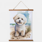 Bichon Frisé Gift Wandteppich Mit Holzrahmen (Vorderseite)