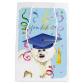 Bichon Frise Graduate Mittlere Geschenktüte (Rückseite)