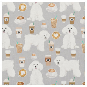 Bichon Frise graues Kaffeemaschine Stoff
