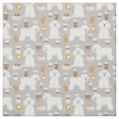 Bichon Frise graues Kaffeemaschine Stoff (Muster)