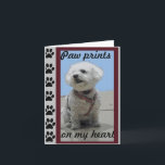 Bichon Frise Greeting Card Karte<br><div class="desc">This card goes with the  many other Bichon paw prints</div>