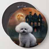 Bichon Frise Halloween Beängstigend Button (Vorne & Hinten)