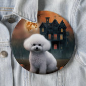 Bichon Frise Halloween Beängstigend Button (Beispiel)