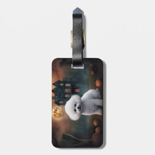 Bichon Frise Halloween Beängstigend Gepäckanhänger (Rückseite vertikal)