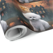 Bichon Frise Halloween Beängstigend Geschenkpapier (Rolleneckpunkt)
