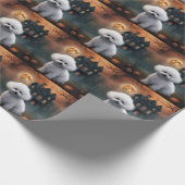 Bichon Frise Halloween Beängstigend Geschenkpapier (Ecke)