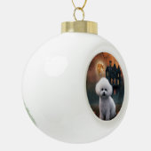 Bichon Frise Halloween Beängstigend Keramik Kugel-Ornament (Links)
