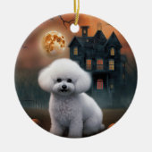 Bichon Frise Halloween Beängstigend Keramik Ornament (Vorne)