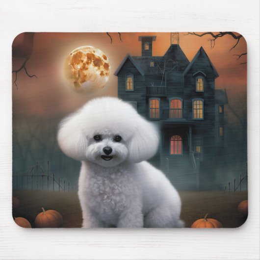 Bichon Frise Halloween Beängstigend Mousepad (Vorne)