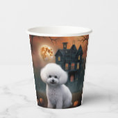 Bichon Frise Halloween Beängstigend Pappbecher (Rückseite)