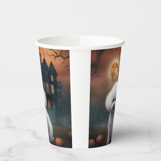 Bichon Frise Halloween Beängstigend Pappbecher (Links)