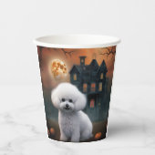 Bichon Frise Halloween Beängstigend Pappbecher (Vorderseite)