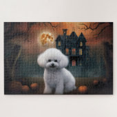 Bichon Frise Halloween Beängstigend Puzzle (Horizontal)