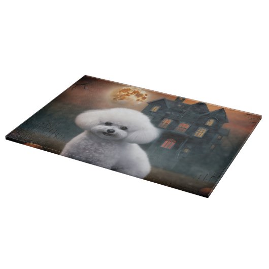 Bichon Frise Halloween Beängstigend Schneidebrett (Ecke)