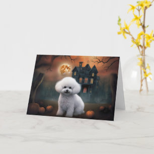 Bichon Frise Halloween Gruselig Karte
