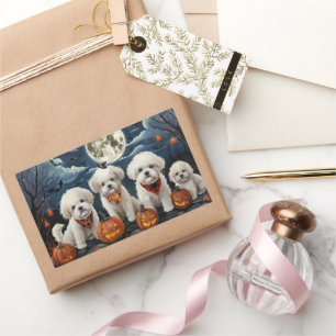 Bichon Frise Halloween Gruselig Rechteckiger Aufkleber
