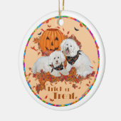 Bichon Frise Halloween Keramik Ornament (Links)