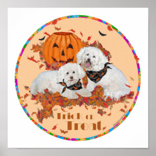 Bichon Frise Halloween Poster