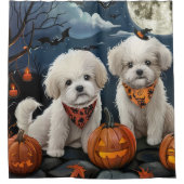 Bichon Frise Halloween Spooky Duschvorhang (Vorderseite)