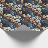 Bichon Frise Halloween Spooky Geschenkpapier (Ecke)