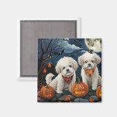 Bichon Frise Halloween Spooky Magnet (Vorderseite/Rückseite)