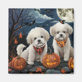 Bichon Frise Halloween Spooky Magnet (Vorne)
