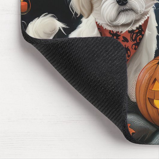 Bichon Frise Halloween Spooky Mousepad (Ecke)