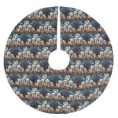 Bichon Frise Halloween Spooky Polyester Weihnachtsbaumdecke (Vorderseite)