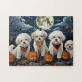 Bichon Frise Halloween Spooky Puzzle (Horizontal)