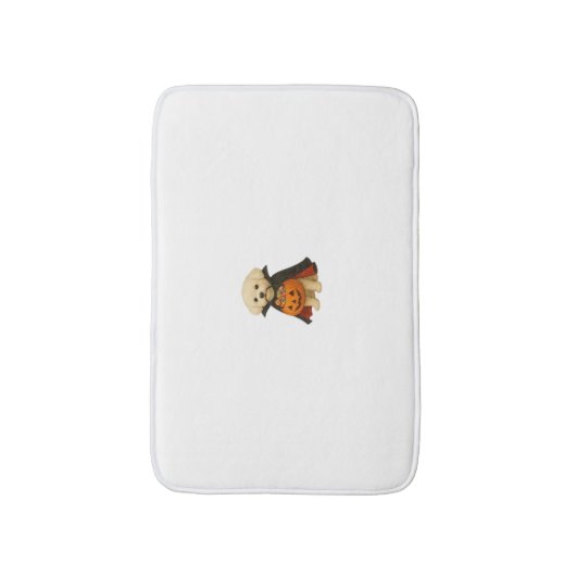 Bichon Frisé Halloween Vampire Pup mit Pumpkin Ba Badematte (Vorderseite Vertikal)