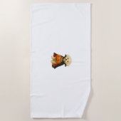 Bichon Frisé Halloween Vampire Pup mit Pumpkin Ba Strandtuch (Vorderseite)