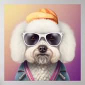 Bichon Frise Hipster Doster Poster (Vorne)