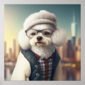 Bichon Frise Hipster Doster Poster (Vorne)