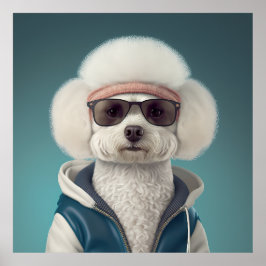 Bichon Frise Hipster Doster Poster
