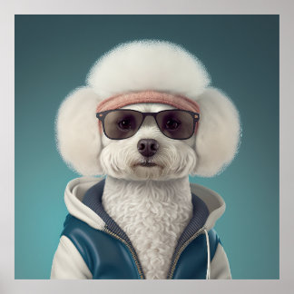 Bichon Frise Hipster Doster Poster