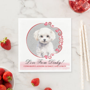 Bichon Frise Hochzeitsservietten mit Hundebild Serviette