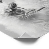 Bichon Frise Holding Wine Wall Art, Black and Whit Poster (Ecke)