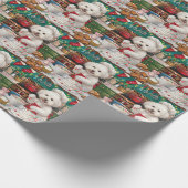 Bichon Frise Holiday Baking: Festliche Weihnachten Geschenkpapier (Ecke)