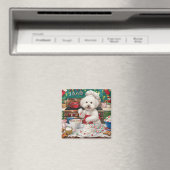 Bichon Frise Holiday Baking: Festliche Weihnachten Magnet (In Situ (Geschirrspüler))