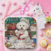 Bichon Frise Holiday Baking: Festliche Weihnachten Pappteller (Party)