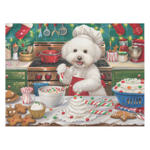 Bichon Frise Holiday Baking: Festliche Weihnachten Tischdecke