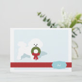 Bichon Frise Holiday Note Card kundenspezifisch Einladung (Stehend Vorderseite)