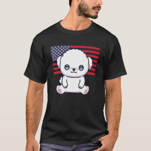 Bichon Frise Hund 4. Juli Patriotic USA Amerika T-Shirt