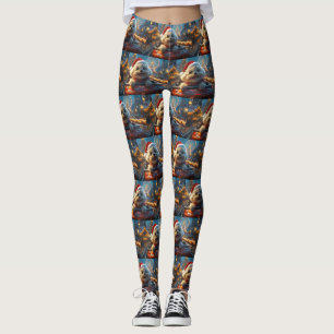 Bichon Frise Hund Achterbahn Weihnachten Leggings