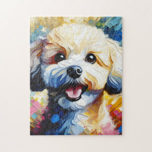 Bichon Frise Hund Acryl-Kunst Druck Geschenk für H Puzzle