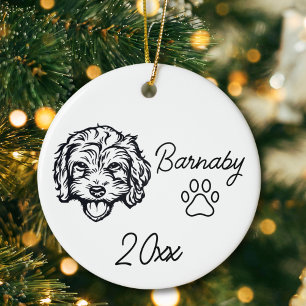Bichon Frise Hund Benutzerdefinierter Name & Jahr  Keramik Ornament
