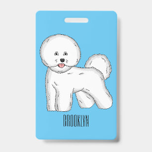 Bichon Frise-Hund Cartoon-Illustration Ausweis