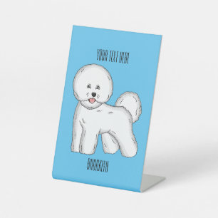 Bichon Frise-Hund Cartoon-Illustration Sockelschild