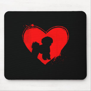 Bichon Frise Hund Herzform Valentinstag Hunde Lieb Mousepad
