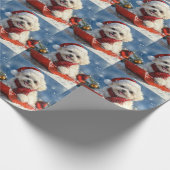 Bichon Frise Hund in Sledge Let it Schnee Weihnach Geschenkpapier (Ecke)
